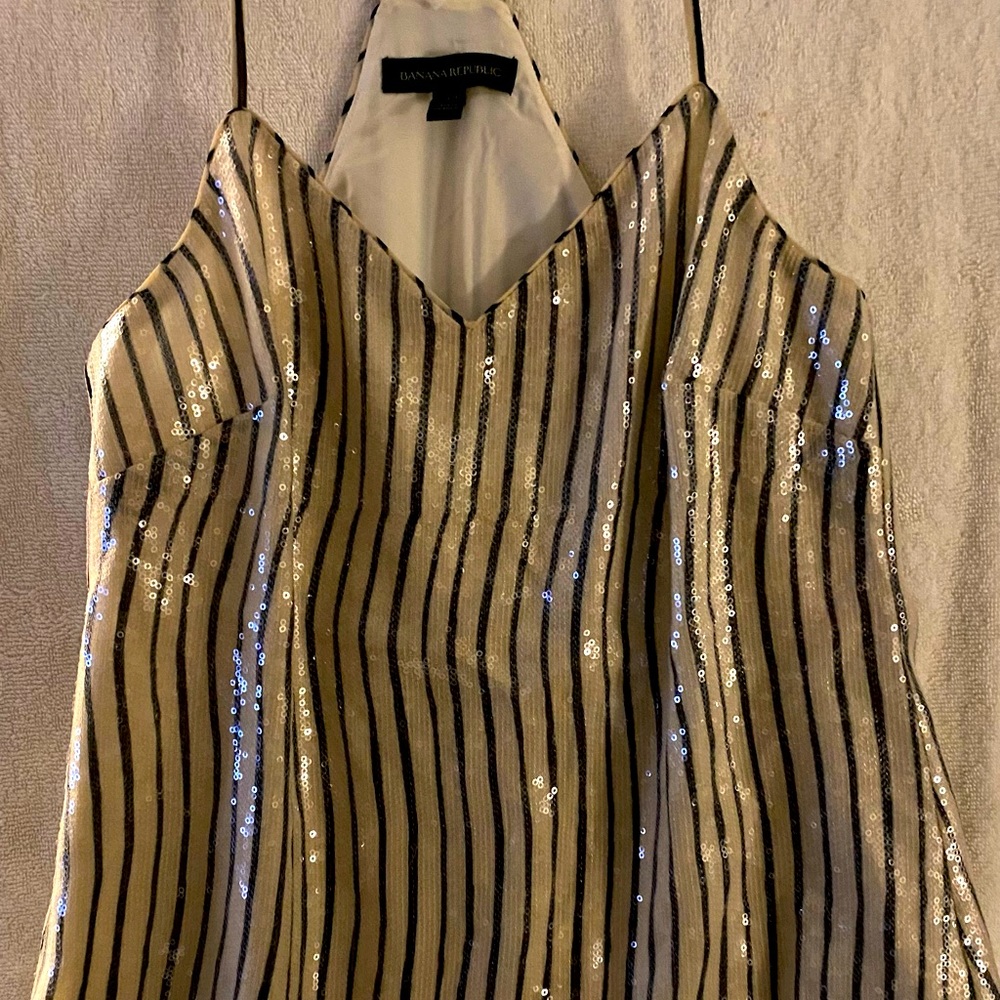 Darling sequin Banana Republic lined tank top